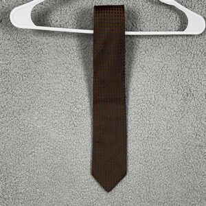 Charvet‎ Silk Necktie Mens One Size Brown Blue Polka Dots Tie Office Business